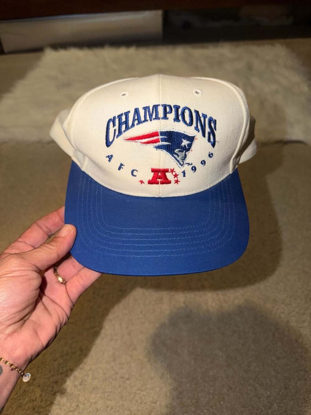 Vintage 1996 New England Patriots AFC Champions Snapback Hat by Eastport